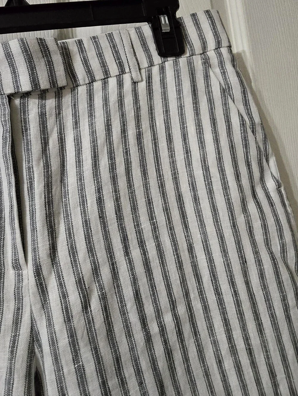 Reformation | Carter Linen Mid Rise Wide Leg Striped Trouser Pants, Sz 8, EUC! - Picture 6 of 15